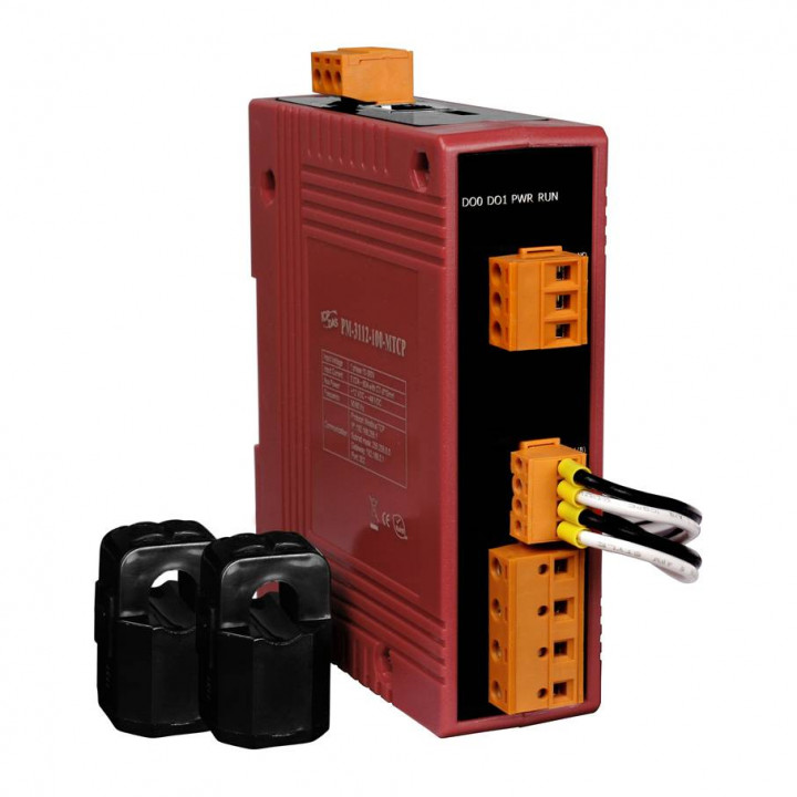 Интеллектуальный измеритель параметров сети ICP DAS PM-3112-100-MTCP (однофазный, 2 петли, Modbus TCP, кольца 60 А)