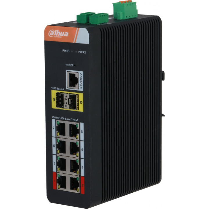 Коммутатор Dahua DH-IS4210-8GT-120 (8 портов PoE, 2 SFP, до 120Вт)