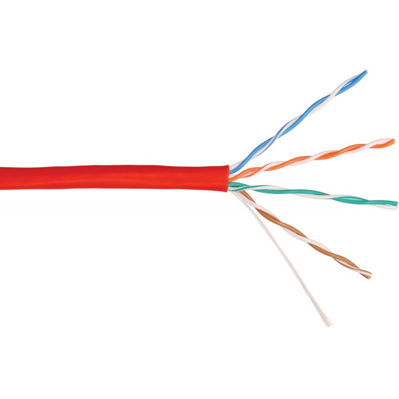 Кабель U/UTP 4 пары, категория 5e NIKOLAN NKL 4100A-RD (U/UTP, кат.5e, 100МГц, BC, 24AWG, PVC, крас.)
