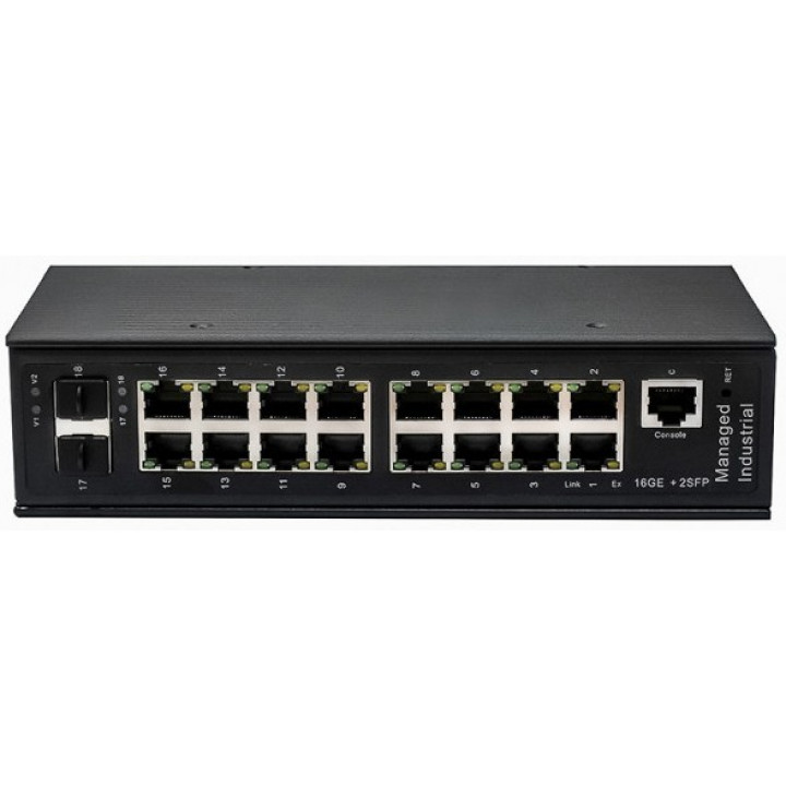 Коммутатор NST NS-SW-16G2G-PL/IM (16xGE PoE, 2xSFP, до 600W)