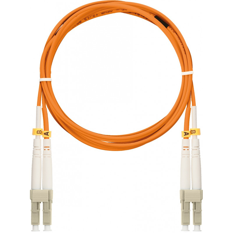 Шнур волоконно-оптический соединительный NIKOMAX NMF-PC2M2C2-LCU-LCU-005 (многомодовый 50/125 OM2, LC/UPC-LC/UPC, двойной, 5м, оранжевый)