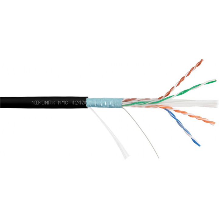 Кабель витая пара NIKOMAX NMC 4240C-BK (F/UTP, Cat.6, 250МГц, 23AWG, нг(А)-HF, черный)