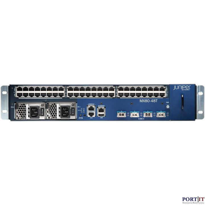 Маршрутизатор Juniper MX80-48T-DC (48x1GE RJ-45, 4x10GE XFP, DC, Fan Tray)