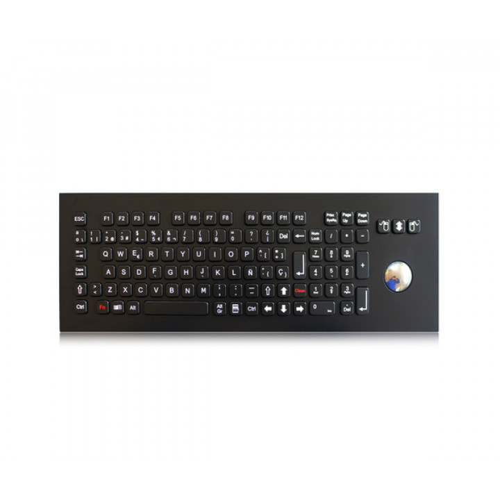 Антивандальная клавиатура Key Technology K-TEK-A420-OTB-KP-FN-BT-DWP-US/RU-USB (встраиваемая, 104 клавиши, оптический трекбол 38 мм, IP65)