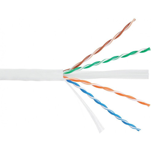 Кабель U/UTP 4 пары, категория 6 NIKOLAN NKL 4140C-WT (кат.6, 250МГц, LSZH, белый)