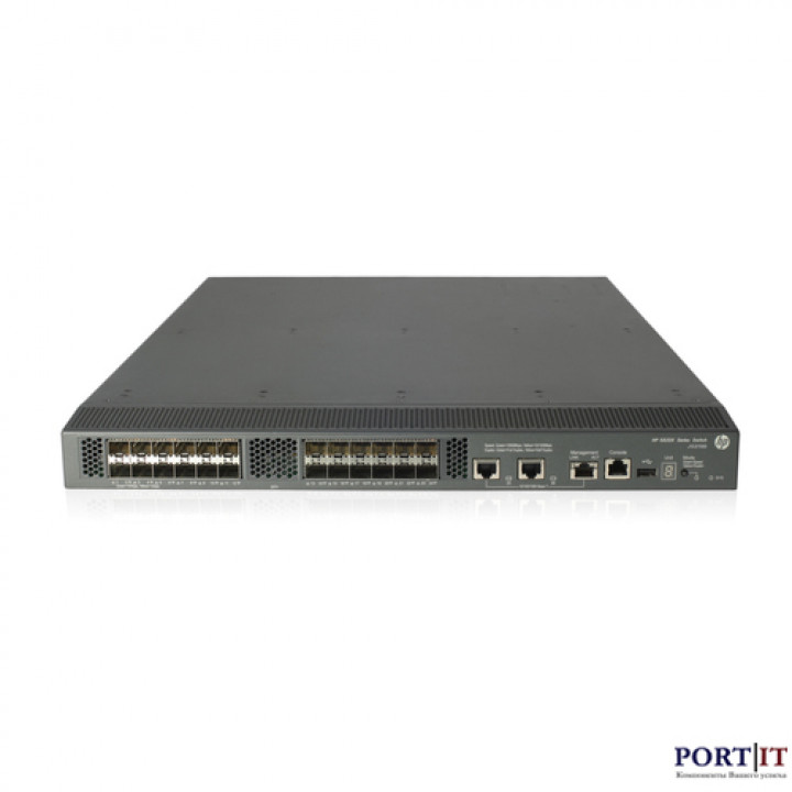 Коммутатор HP JG219B (24 порта SFP+, 2 порта 10/100/1000, реверсный поток воздуха)