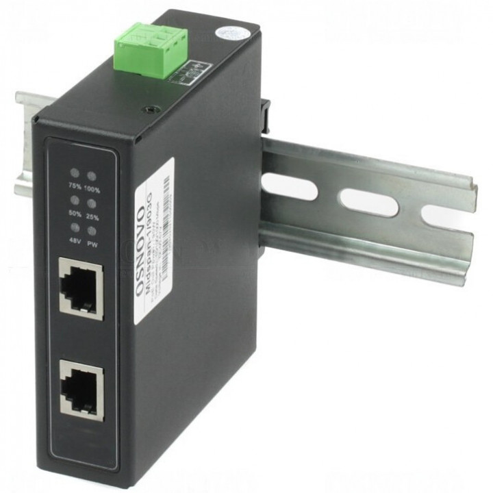 PoE инжектор OSNOVO MIDSPAN-1/903G(BOOSTER) (10/100/1000BASE-T, 90Вт, 12-57В DC)