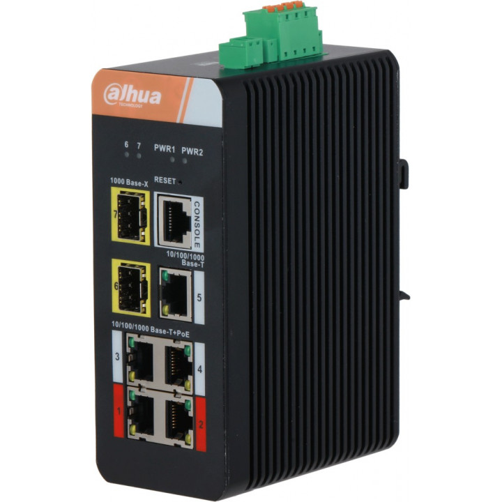 Коммутатор Dahua DH-IS4207-4GT-120 (4-портовый гигабитный управляемый, PoE, промышленное исполнение) Коммутатор Dahua DH-IS4207-4GT-120 (4-портовый гигабитный управляемый, PoE, промышленное исполнение)
