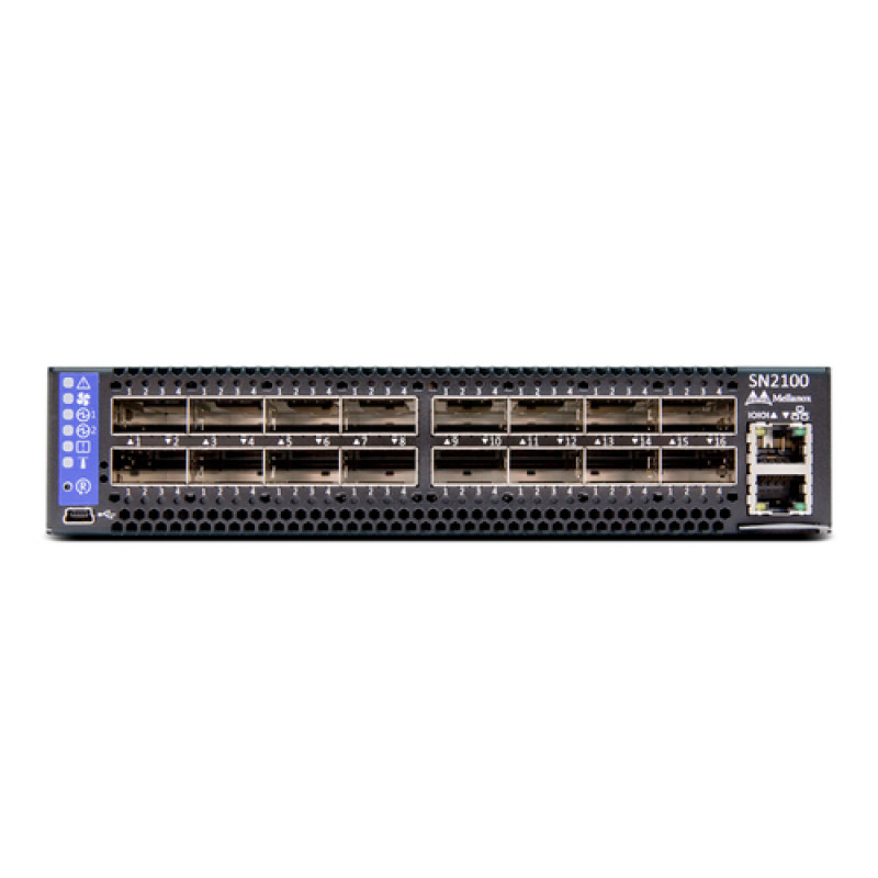 Коммутатор Mellanox MSN2100-BB2F (Spectrum, 16xQSFP28, 40GbE, 1U, MLNX-OS)