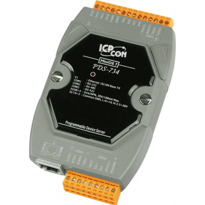 Сервер программируемый ICP DAS PDS-734 CR (1xRS-232, 1xRS-485, 1xRS-422, 4DI/4DO) Сервер программируемый ICP DAS PDS-734 CR (1xRS-232, 1xRS-485, 1xRS-422, 4DI/4DO)