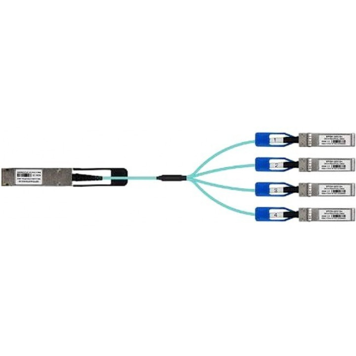 Кабель LR-LINK LRAOC-QSFP28-4SFP28-3M (QSFP28 100G, 3м, бирюзовый)