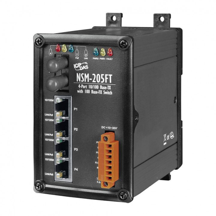 Промышленный коммутатор ICP DAS NSM-205FT CR (4x10/100TX, 1x10/100FX многомод ST) Промышленный коммутатор ICP DAS NSM-205FT CR (4x10/100TX, 1x10/100FX многомод ST)
