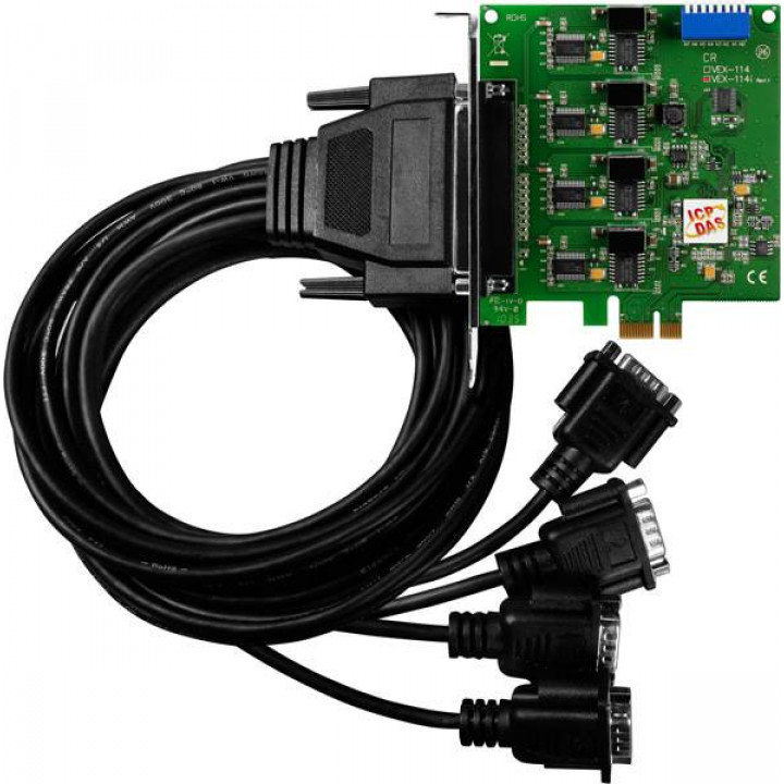 Плата ICP DAS VEX-114i/D2 CR (PCI Express, 4 изолированных порта RS-232) Плата ICP DAS VEX-114i/D2 CR (PCI Express, 4 изолированных порта RS-232)