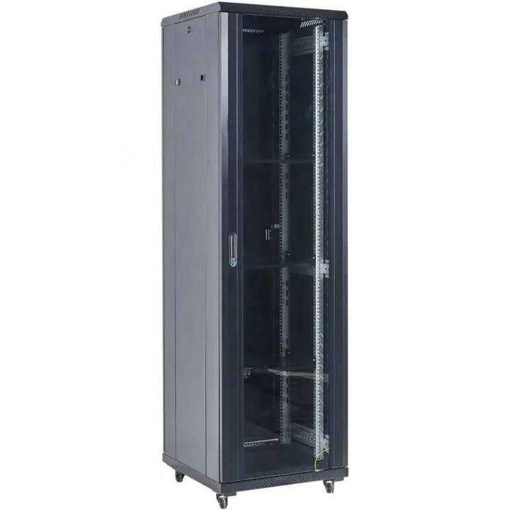 Шкаф коммутационный REXANT 04-4266-212 (напольный 42U 600x600мм, стеклянная дверь, черный, 800кг) Шкаф коммутационный REXANT 04-4266-212 (напольный 42U 600x600мм, стеклянная дверь, черный, 800кг)