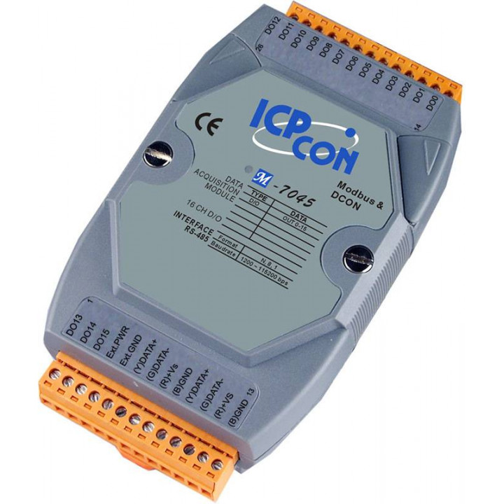 Модуль дискретного вывода ICP DAS M-7045-G CR (16 каналов, изолированный, Modbus RTU) Модуль дискретного вывода ICP DAS M-7045-G CR (16 каналов, изолированный, Modbus RTU)