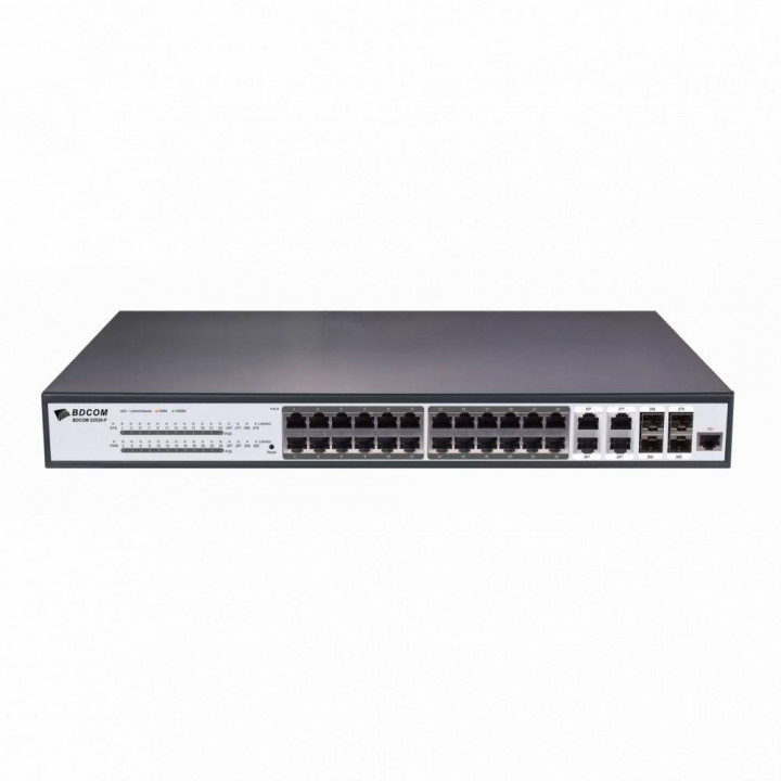 Коммутатор BDCOM S2528-P (24xPoE 1G, 4xSFP, 370W, L2+) Коммутатор BDCOM S2528-P (24xPoE 1G, 4xSFP, 370W, L2+)