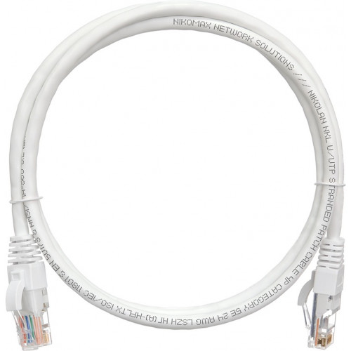 Коммутационный шнур NIKOMAX NMC-PC4UD55B-003-WT (Cat.5e, 100МГц, 2xRJ45, белый, 0.3м)