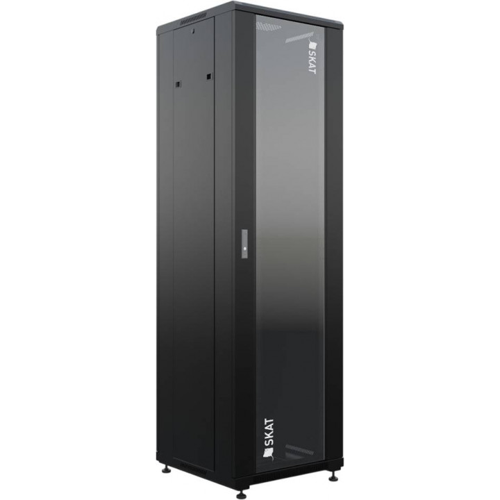 Шкаф телекоммуникационный Бастион SKAT TB-22R660GF-B (22U, 600x600мм, стеклянная передняя дверь, RAL9005)
