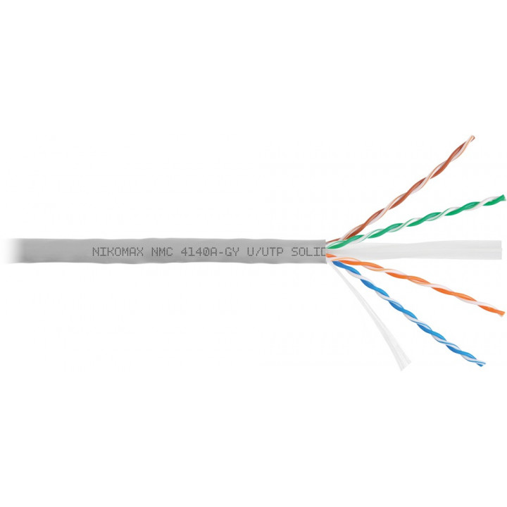 Кабель витая пара NIKOMAX NMC 4140A-GY (U/UTP, Cat.6, 250МГц, BC, 23AWG, ПВХ, серый, 305 м)