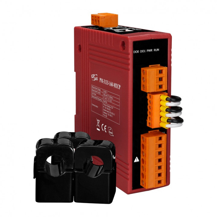 Интеллектуальный измеритель параметров трехфазной сети ICP DAS PM-3133-160-MTCP (Modbus TCP, токовое кольцо 100 А)