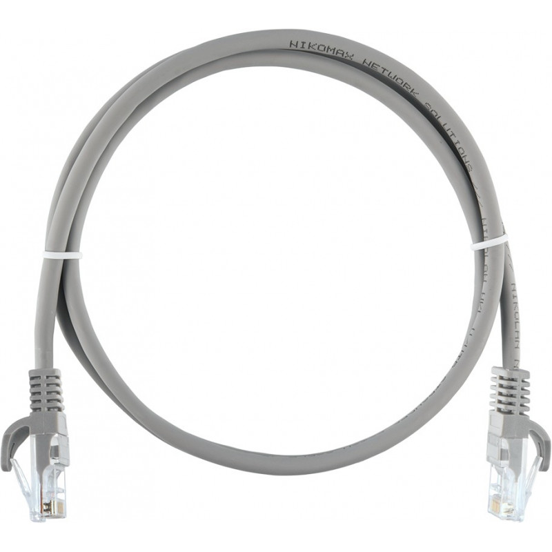 Коммутационный шнур NIKOMAX NMC-PC4UD55B-ES-010-C-GY (U/UTP, Cat.5e, 100МГц, 2xRJ45, 1м, LSZH, серый)