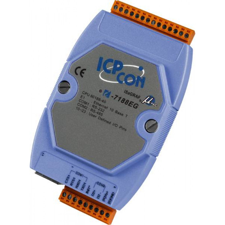 Контроллер ICP DAS I-7188EG CR (2 COM-порта: 1xRS-232, 1xRS-485, процессор 40 МГц)