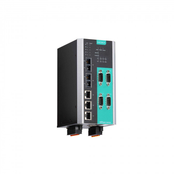 Преобразователь MOXA NPort S9450I-2S-SC-HV-T (4 порта RS-232/422/485, 3xRJ45, 2x100BaseF(X) одномод SC, 110/220 В)