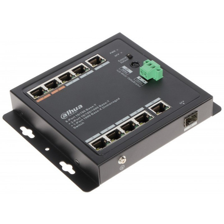 Неуправляемый PoE коммутатор Dahua DH-PFS3111-8ET-96-F (11 портов, уличный, 8x100Mb PoE, 96Вт)