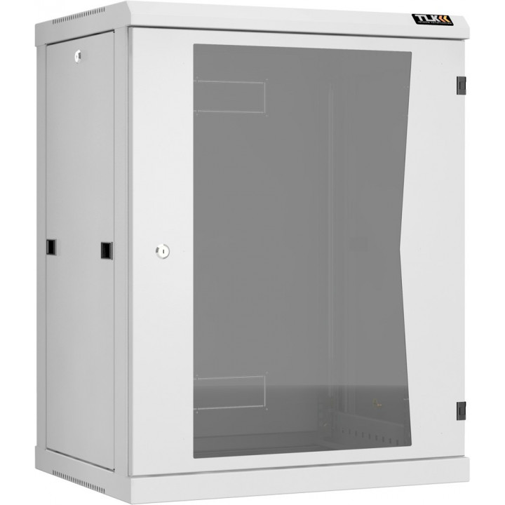 Шкаф TLK TWC-156045-R-G-GY (настенный разборный, 15U, стеклянная дверь, серый)