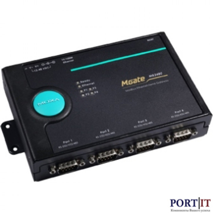 Преобразователь MOXA MGate MB3480 (4 Port RS-232/422/485 Modbus TCP to Serial Gateway)