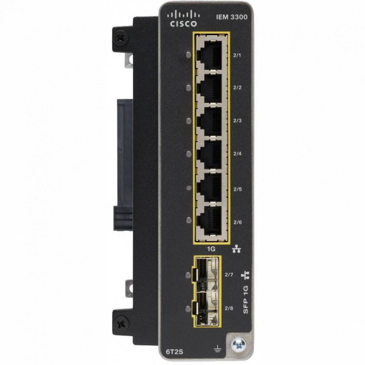 Модуль расширения Cisco Catalyst IE3300 IEM-3300-8P= (8 портов GE PoE+, Copper) Модуль расширения Cisco Catalyst IE3300 IEM-3300-8P= (8 портов GE PoE+, Copper)