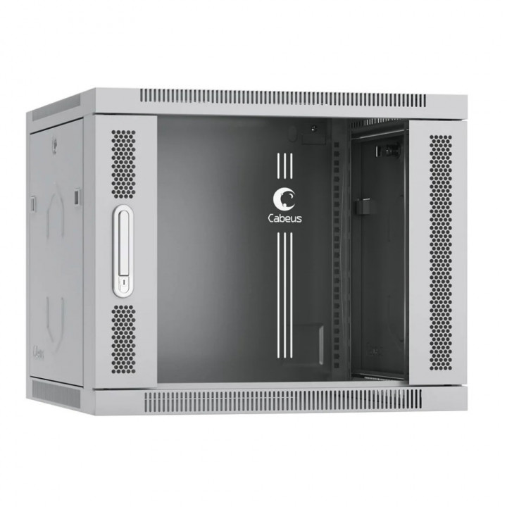 Шкаф телекоммуникационный Cabeus SH-05F-9U60/45 (19" настенный 9U 600x450x501мм, дверь стекло)
