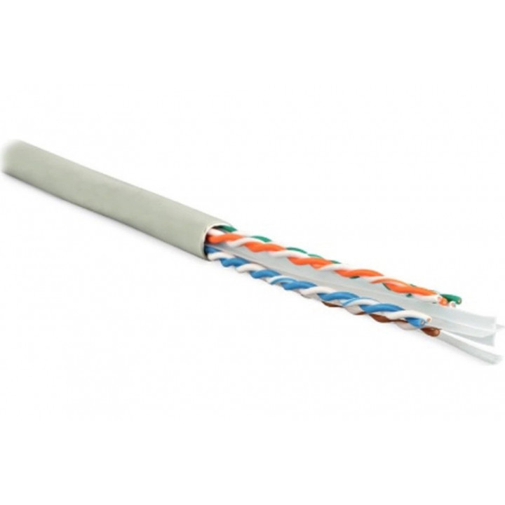 Кабель Hyperline UUTP4R-C6-S23-IN-LSZH-GY-305 (U/UTP, Cat.6, 4x23AWG solid, с разделителем, LSZH, серый)