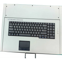 Промышленная клавиатура Key Technology K-TEK-1U-KB-TP-PL-B-US/RU-USB-RAL7035 drawer