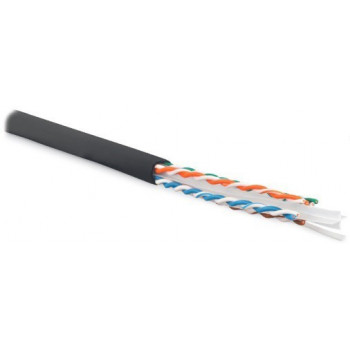 Кабель витая пара Hyperline UUTP4R-C6-S23-OUT-LSZH-BK-305, 305 м