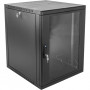 Шкаф телекоммуникационный настенный ЦМО ШРН-15.500-9005 (15U, 600x500, дверь стекло, черный)