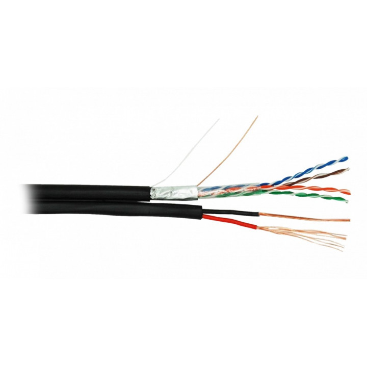 Кабель NETLAN EC-UF004-5E-PC150-PE-BK (F/UTP 4 пары, Cat.5e, внешний, PE, 305м) Кабель NETLAN EC-UF004-5E-PC150-PE-BK (F/UTP 4 пары, Cat.5e, внешний, PE, 305м)