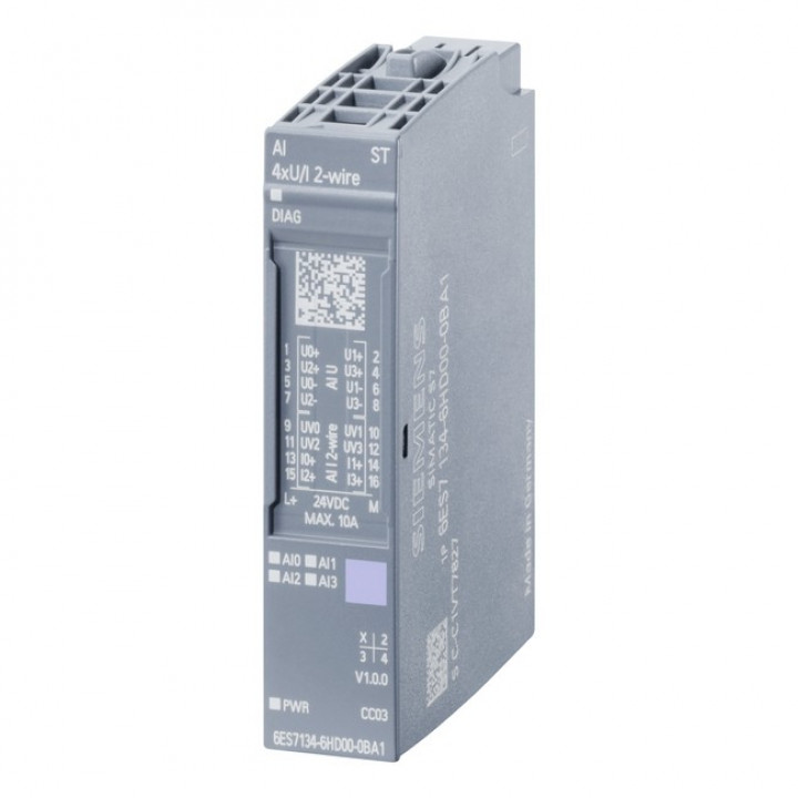 Модуль аналогового ввода Siemens Simatic 6ES7134-6HD00-0BA1 (AI 4xU/I, 16 бит, ±0.3%)