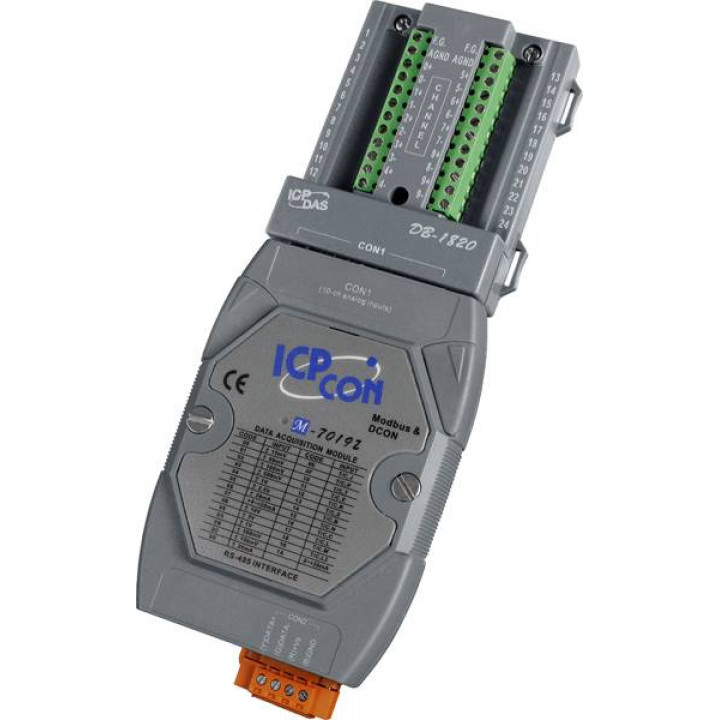 Модуль ICP DAS M-7019Z-G/S CR (10 каналов аналогового ввода, термопара) Модуль ICP DAS M-7019Z-G/S CR (10 каналов аналогового ввода, термопара)