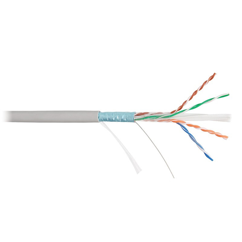 Кабель F/UTP 4 пары, категория 6 NIKOLAN NKL 4240A-GY (кат.6, 250МГц, PVC, серый)