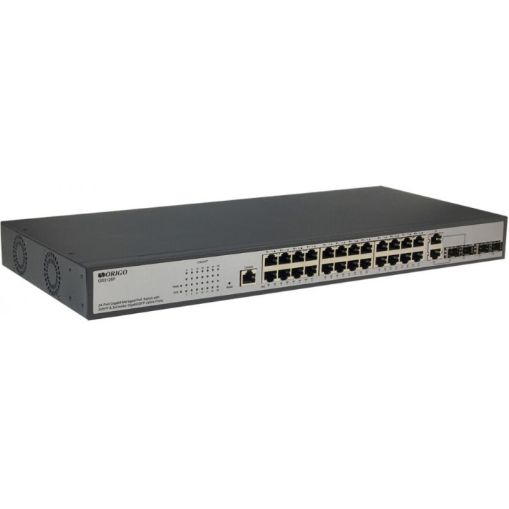 Коммутатор ORIGO OS3128P/250W/A1A (24x1000Base-T PoE+, 2x1000Base-X SFP, 2xCombo 1000Base-T/SFP, PoE-бюджет 250 Вт) Коммутатор ORIGO OS3128P/250W/A1A (24x1000Base-T PoE+, 2x1000Base-X SFP, 2xCombo 1000Base-T/SFP, PoE-бюджет 250 Вт)