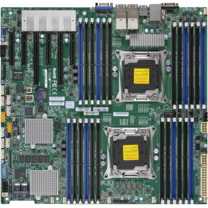 Серверная материнская плата Supermicro MBD-X10DRC-LN4+-B (EATX, LGA 2011, 24xDDR4, 10xSATA3, 8xSAS3)