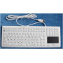 Промышленная клавиатура Key Technology K-TEK-M369TP-KP-FN-DT-BL-W-US/RU-USB (настольная, силиконовая, белая, IP68, 124 клавиши, тачпад, синяя подсветка, USB)
