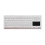 Промышленная клавиатура Key Technology K-TEK-M369TP-KP-FN-DT-BL-W-US/RU-USB (настольная, силиконовая, белая, IP68, 124 клавиши, тачпад, синяя подсветка, USB)