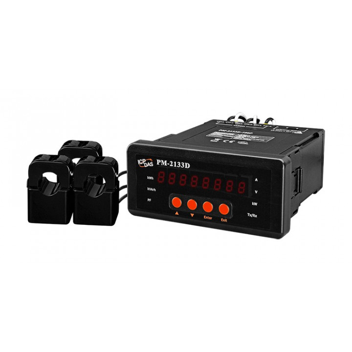 Измеритель ICP DAS PM-2133D-160P CR (параметров сети, Modbus RTU, с ТТ 100 А, щитовой)