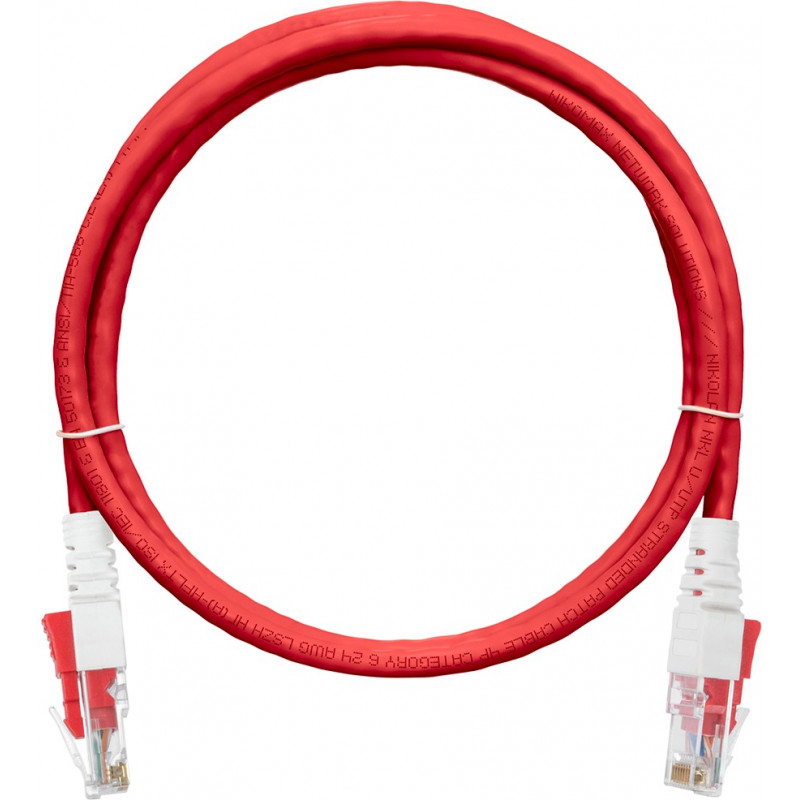 Коммутационный шнур NIKOMAX NMC-PC4UE55B-015-CS-RD (U/UTP, Cat.6, 1.5м, красный, с замком, LSZH)