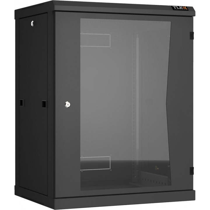 Шкаф TLK TWC-156045-R-G-BK (настенный разборный, 15U, стеклянная дверь, черный) Шкаф TLK TWC-156045-R-G-BK (настенный разборный, 15U, стеклянная дверь, черный)