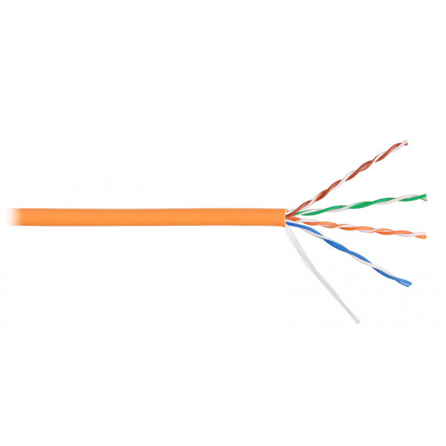 Кабель U/UTP 4 пары, категория 5e NIKOLAN NKL 9100C-OR (LSZH нг (В)-HFLTx, 24 AWG, 100МГц, оранжевый, 305м)