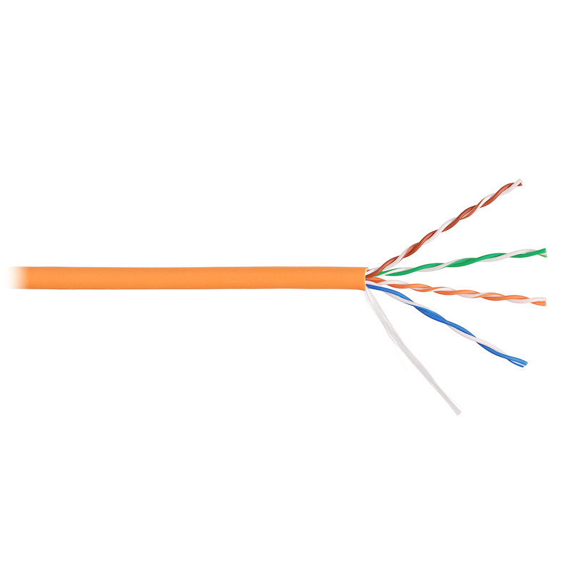 Кабель U/UTP 4 пары, категория 5e NIKOLAN NKL 9100C-OR (LSZH нг (В)-HFLTx, 24 AWG, 100МГц, оранжевый, 305м)