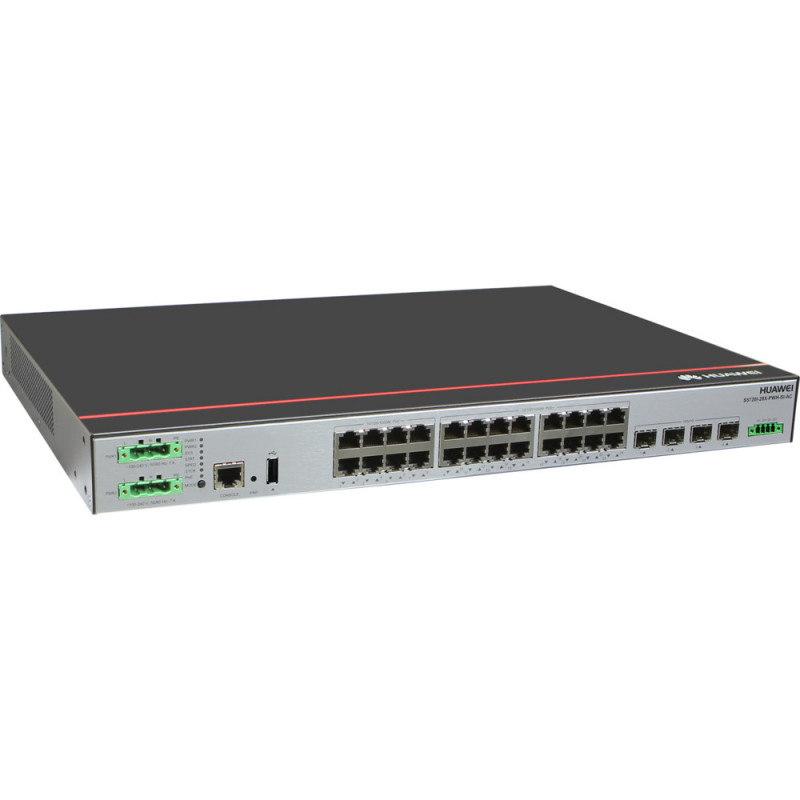 Коммутатор Huawei 5720I-28X-PWH-SI-AC (24 порта GE, 4 порта 10GE, PoE)